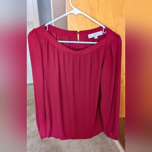 NWOT LOFT Rich Burgundy-Red Blouse